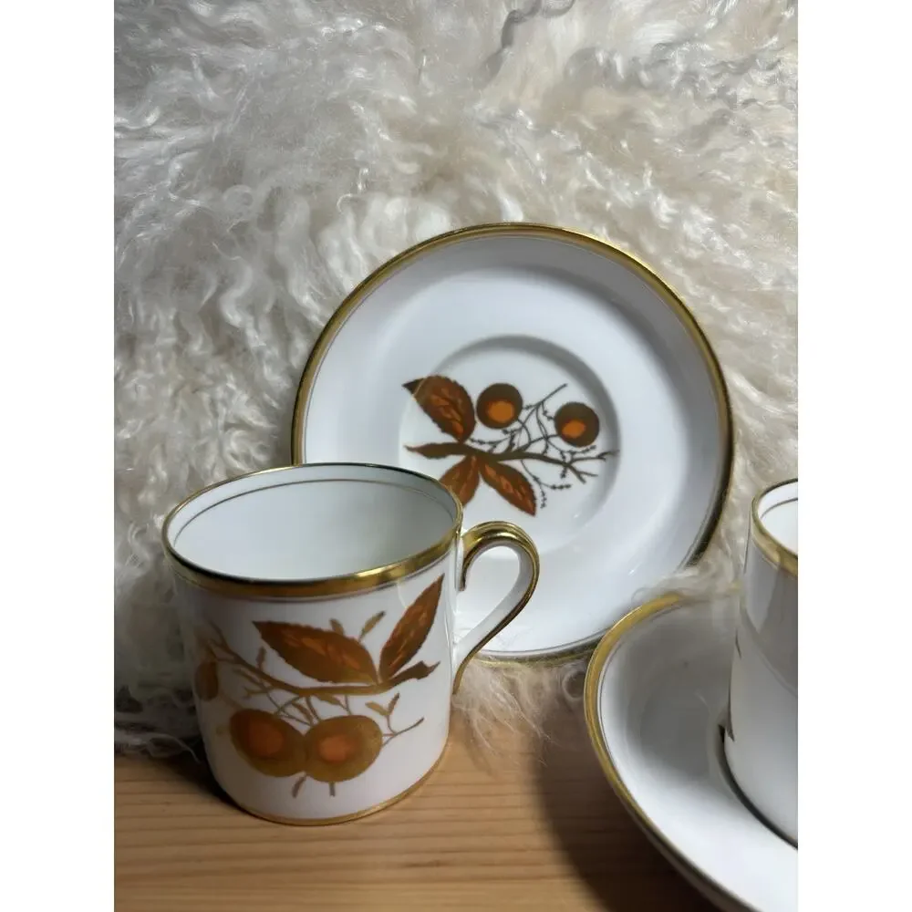 2-piece Spode Bone China England Cup & Saucer Set White/Gold Trim Handle